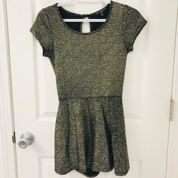 Black and Gold Sparkly Romper - Picture 1 of 4